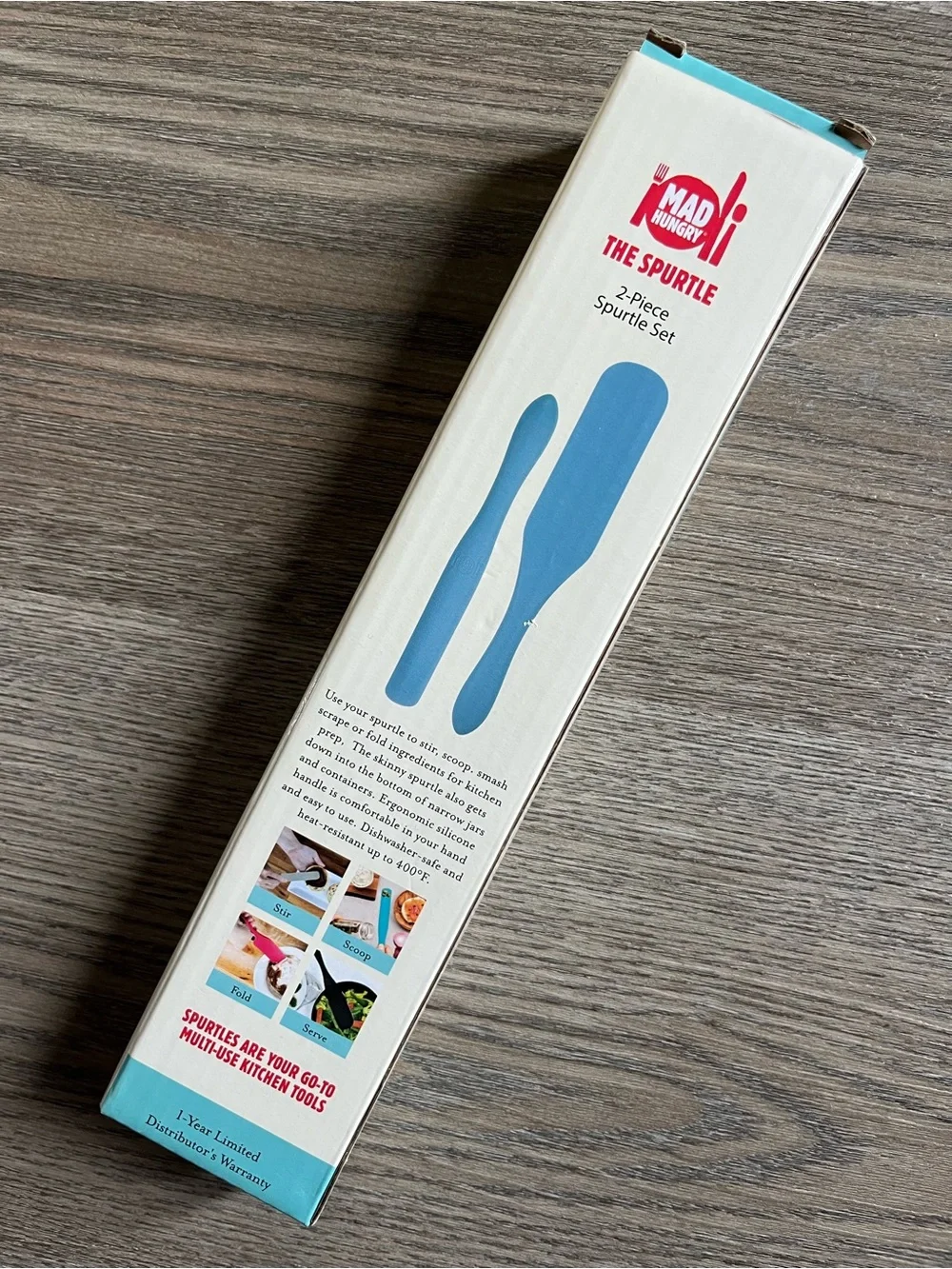 Blue 2-Piece Spurtle Set - Silicone Cooking Utensils